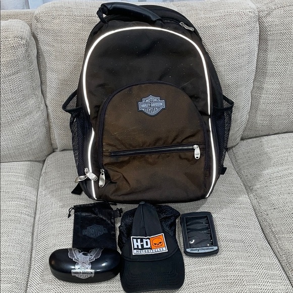 Harley-Davidson Black Backpack with Accessories